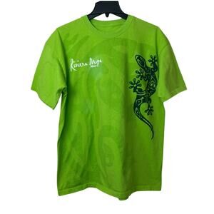 Riviera Maya Mexico T-Shirt XL Green Gecko Tribal Graphic Tee B&R Cotton